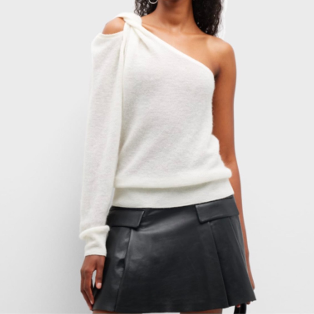 NWOT $395 IRO Baurel Ivory One Shoulder Sweater